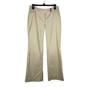 WHBM Womens Size 8R Legacy Fit Flare Leg Dress Pants Career Beige Black Mid Rise